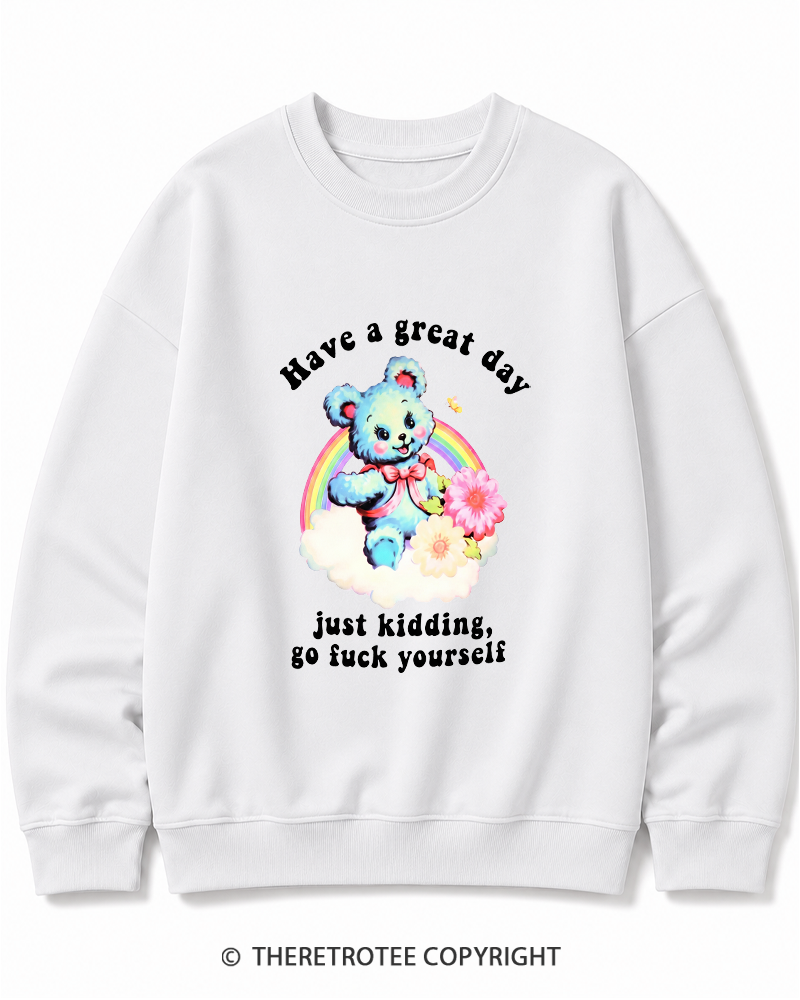 TheRetroTee Have a Great Day 1970s Cotton Sweatshirt