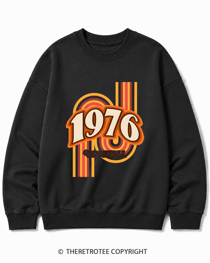 TheRetroTee 1976 Original Classic Nostalgia Graphic Cotton Sweatshirt