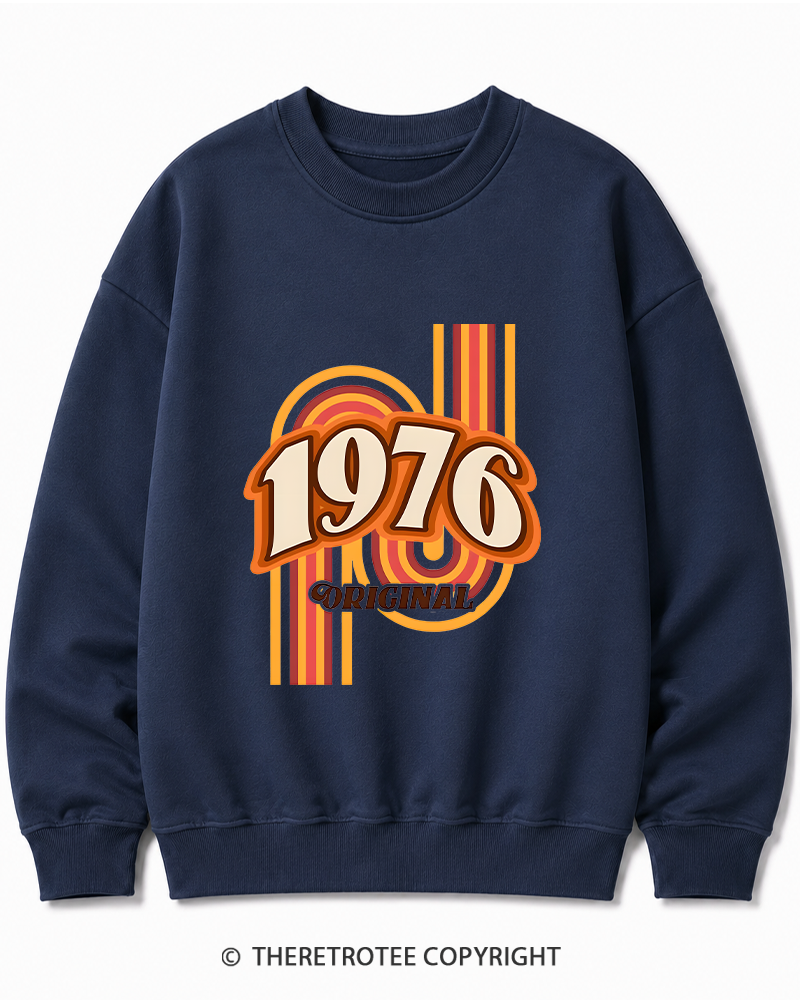 TheRetroTee 1976 Original Classic Nostalgia Graphic Cotton Sweatshirt