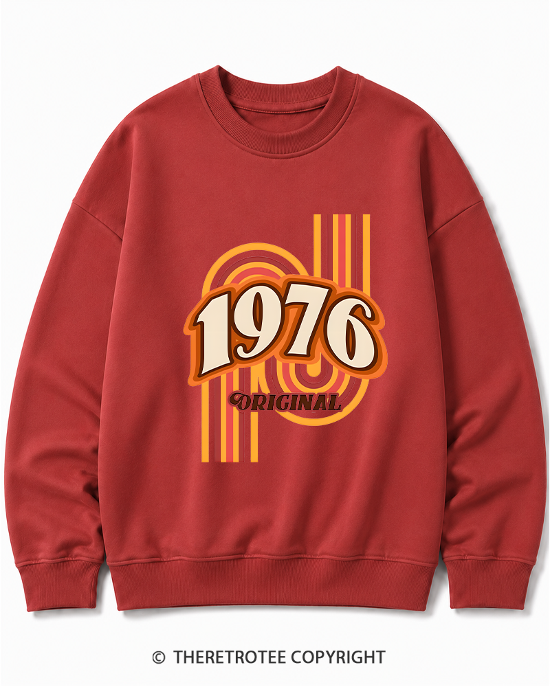 TheRetroTee 1976 Original Classic Nostalgia Graphic Cotton Sweatshirt