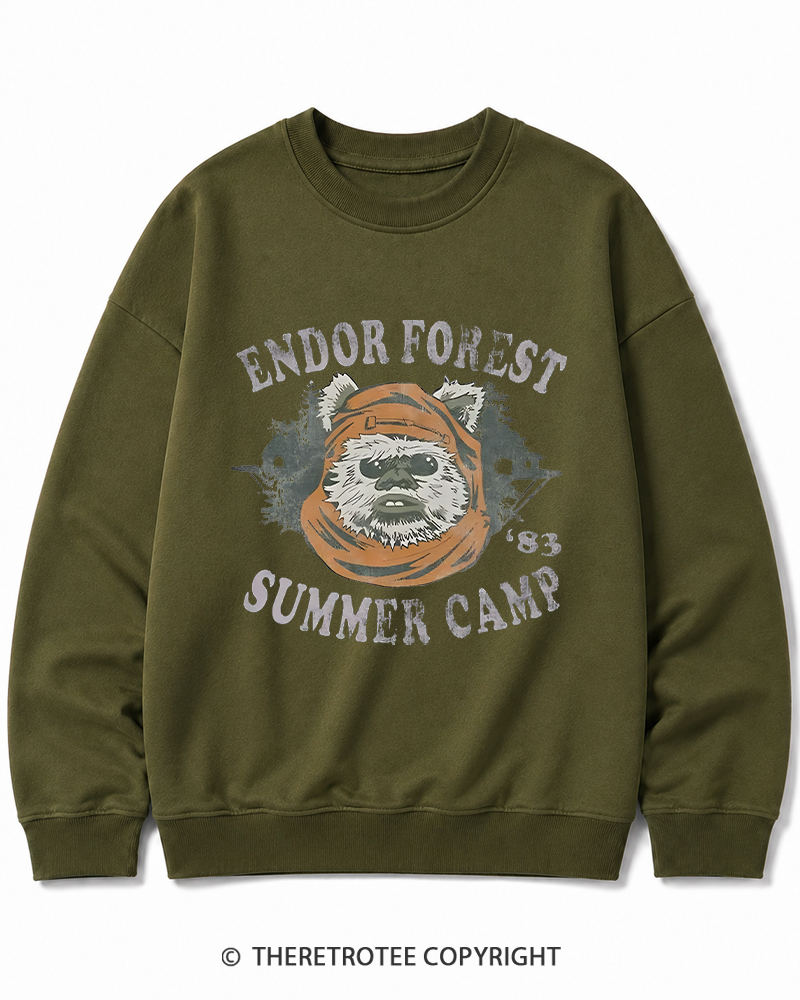 TheRetroTee Endor Forest Summer Camp 1980s Cotton Sweatshirt
