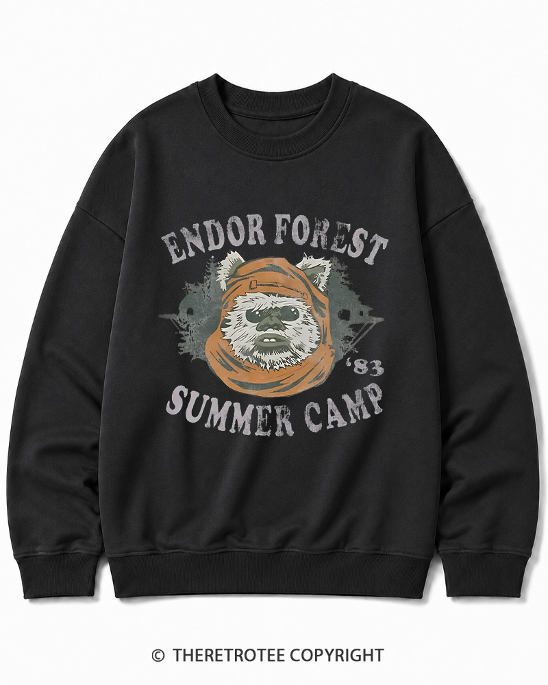 TheRetroTee Endor Forest Summer Camp 1980s Cotton Sweatshirt