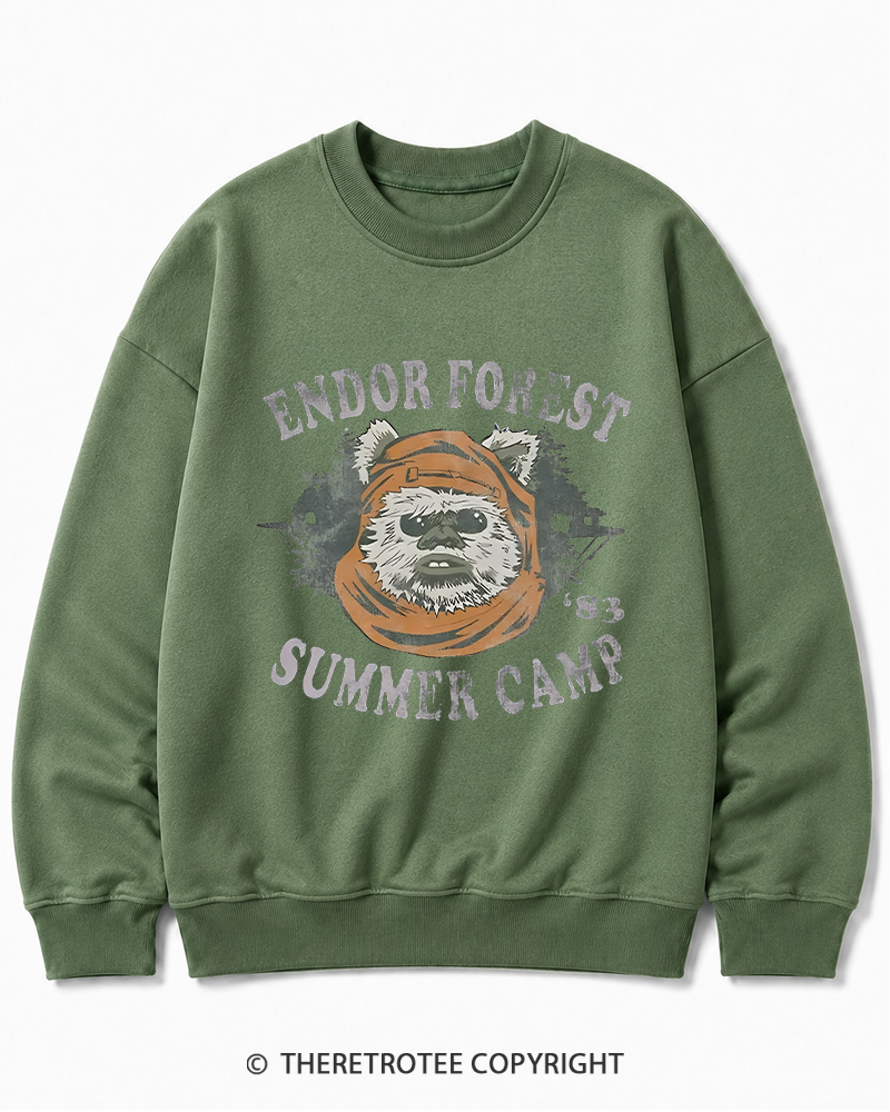 TheRetroTee Endor Forest Summer Camp 1980s Cotton Sweatshirt