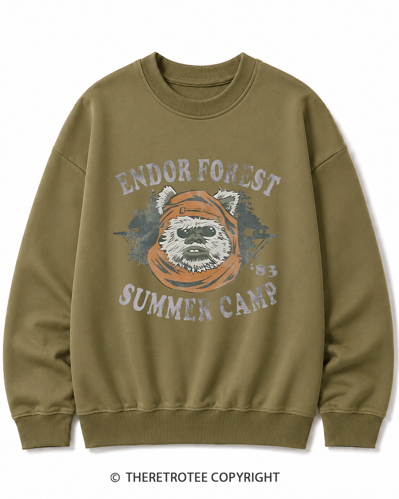 TheRetroTee Endor Forest Summer Camp 1980s Cotton Sweatshirt