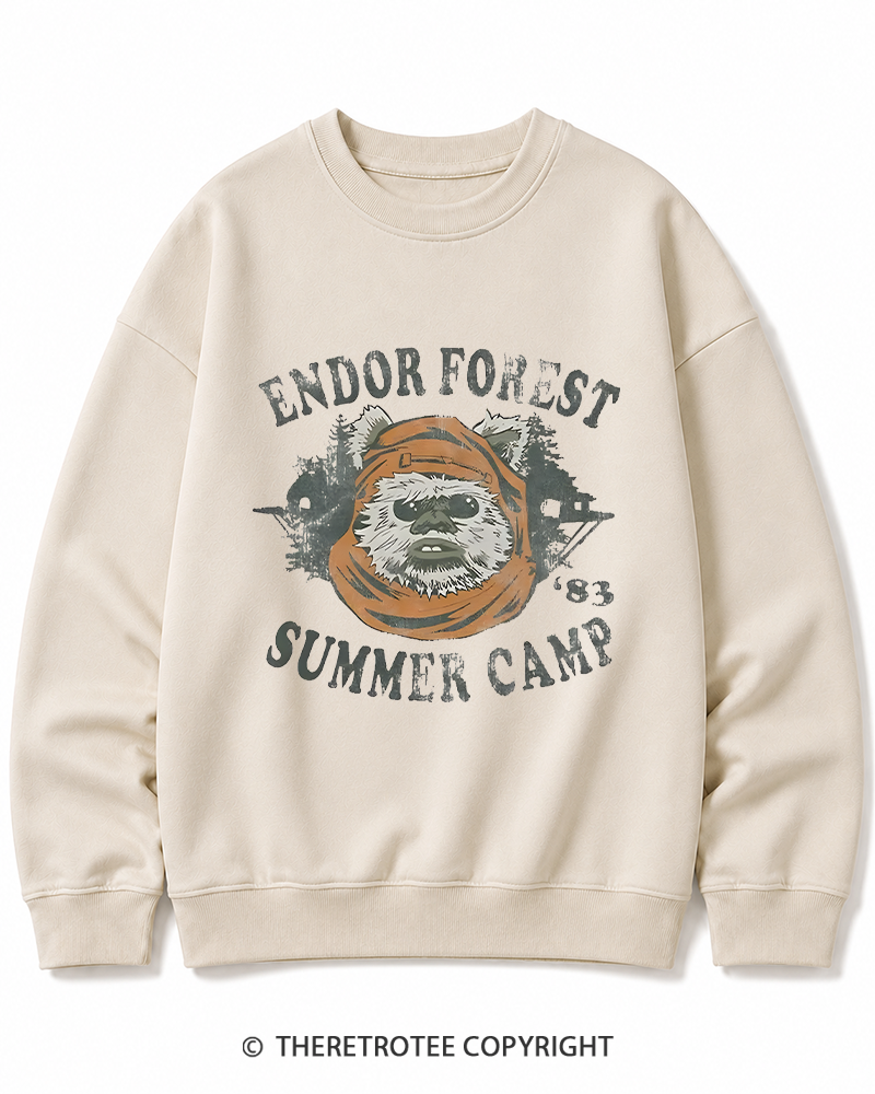 TheRetroTee Endor Forest Summer Camp 1980s Cotton Sweatshirt