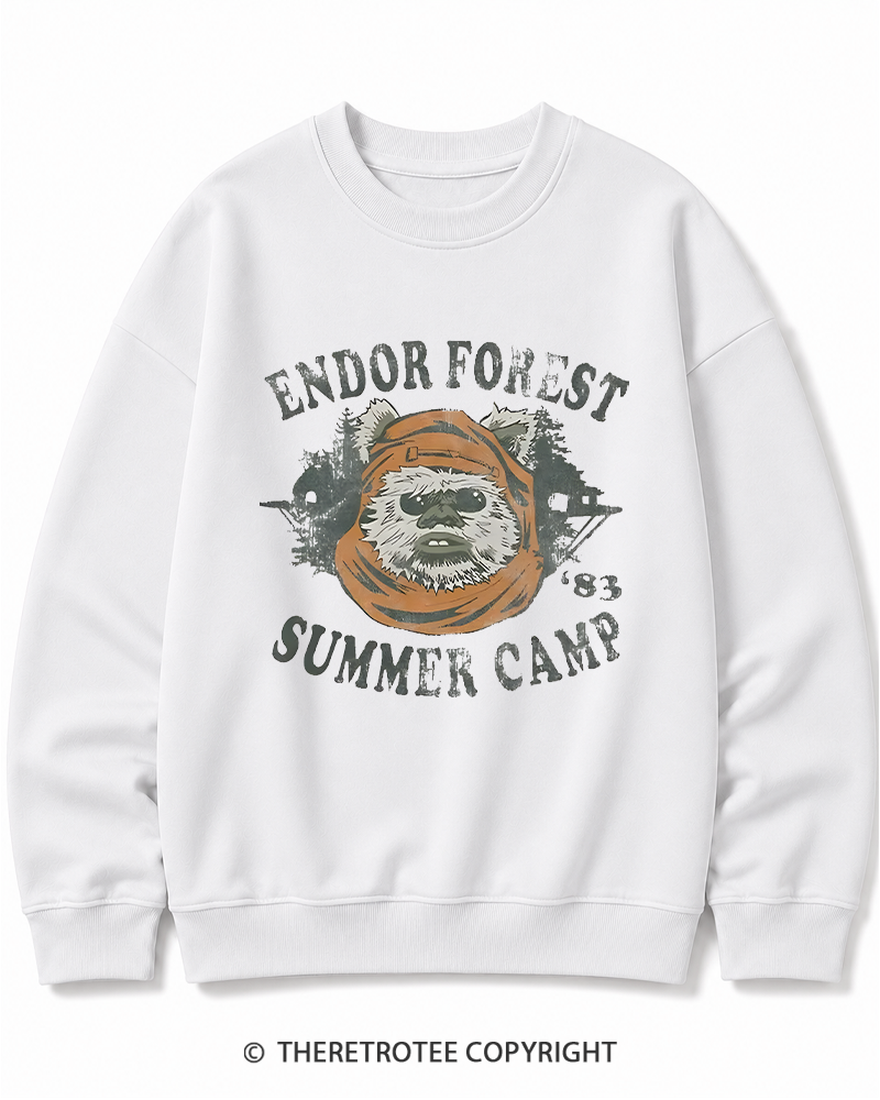 TheRetroTee Endor Forest Summer Camp 1980s Cotton Sweatshirt