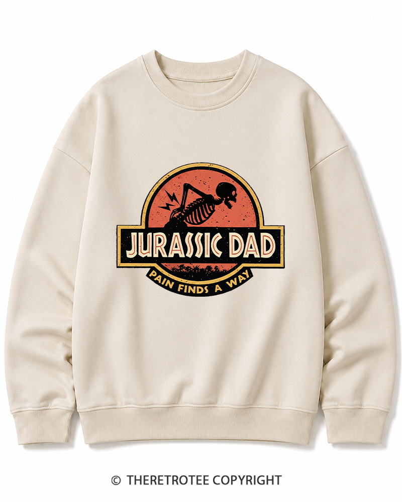 TheRetroTee Jurassic DAD Pain Finds A Way 1990s Cotton Sweatshirt