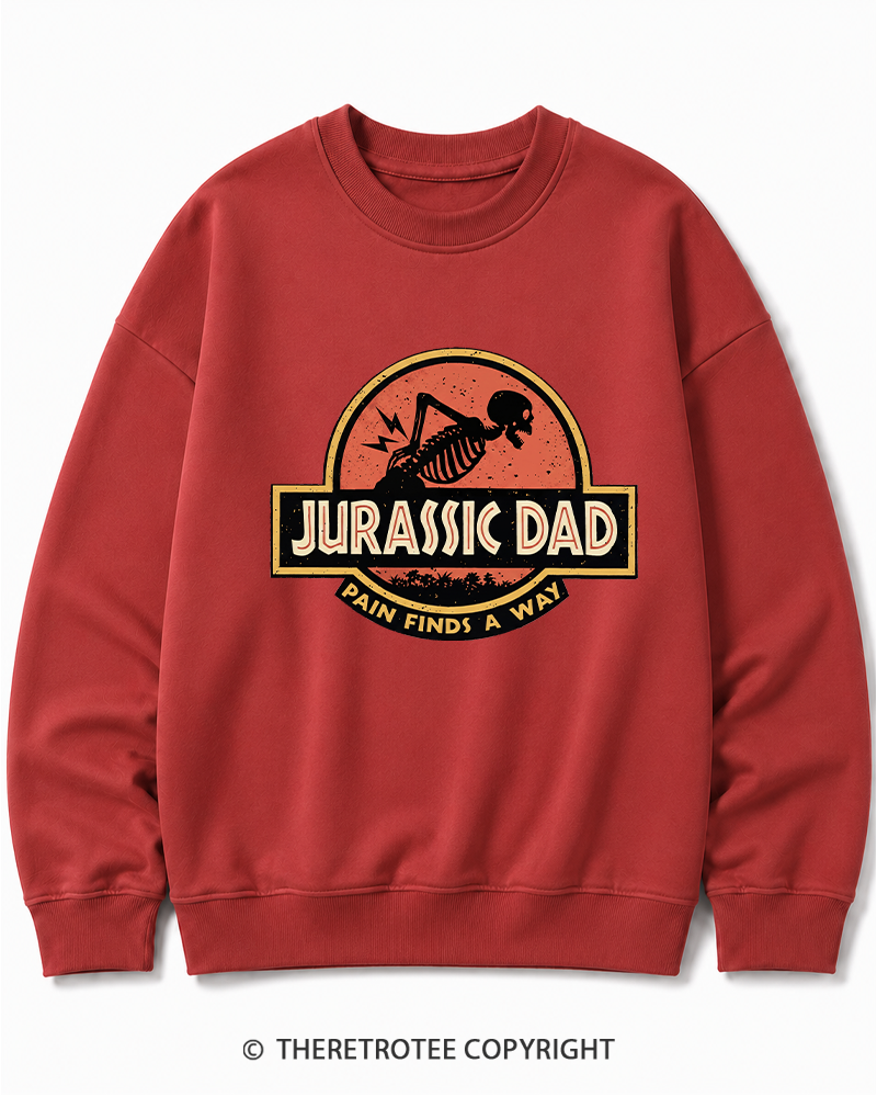TheRetroTee Jurassic DAD Pain Finds A Way 1990s Cotton Sweatshirt