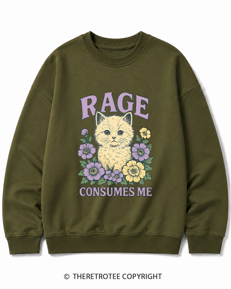 TheRetroTee Cat Meme 1970s Cotton Sweatshirt