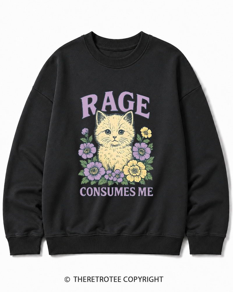 TheRetroTee Cat Meme 1970s Cotton Sweatshirt