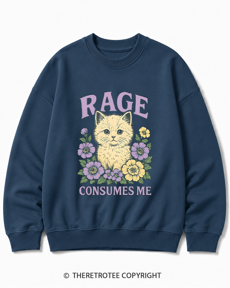 TheRetroTee Cat Meme 1970s Cotton Sweatshirt