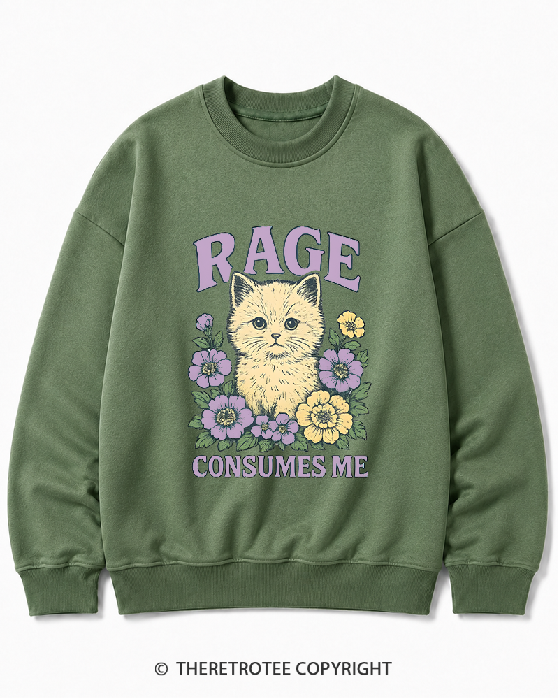 TheRetroTee Cat Meme 1970s Cotton Sweatshirt