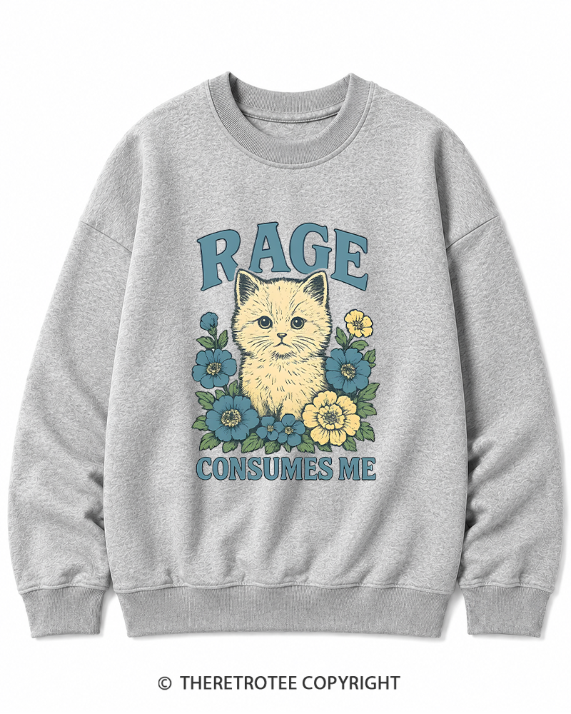 TheRetroTee Cat Meme 1970s Cotton Sweatshirt