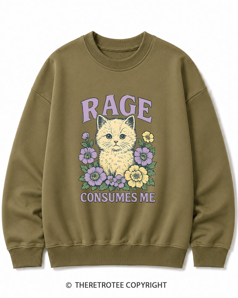 TheRetroTee Cat Meme 1970s Cotton Sweatshirt