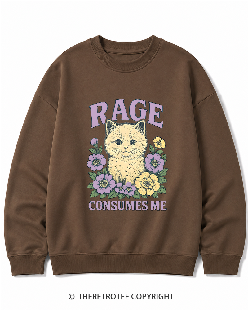 TheRetroTee Cat Meme 1970s Cotton Sweatshirt