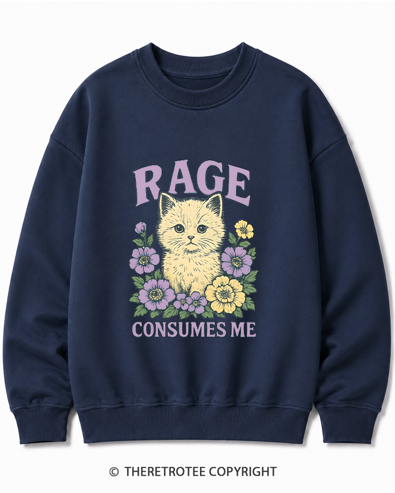 TheRetroTee Cat Meme 1970s Cotton Sweatshirt