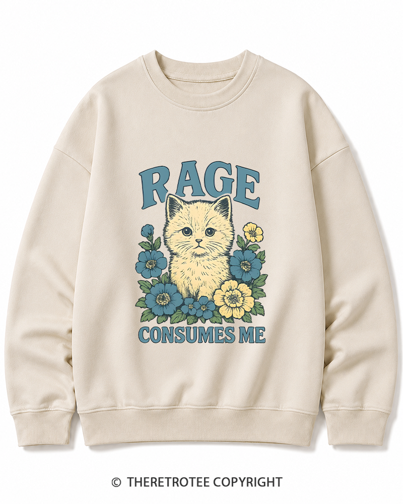 TheRetroTee Cat Meme 1970s Cotton Sweatshirt