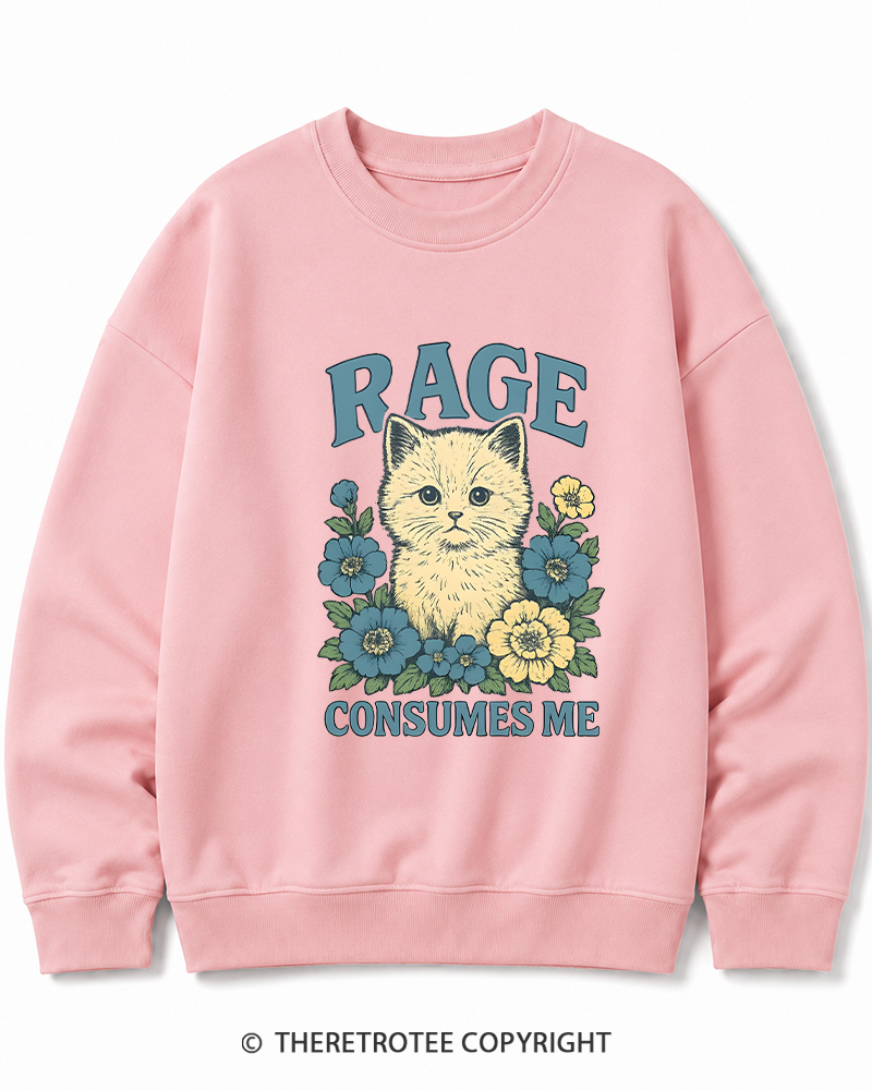 TheRetroTee Cat Meme 1970s Cotton Sweatshirt