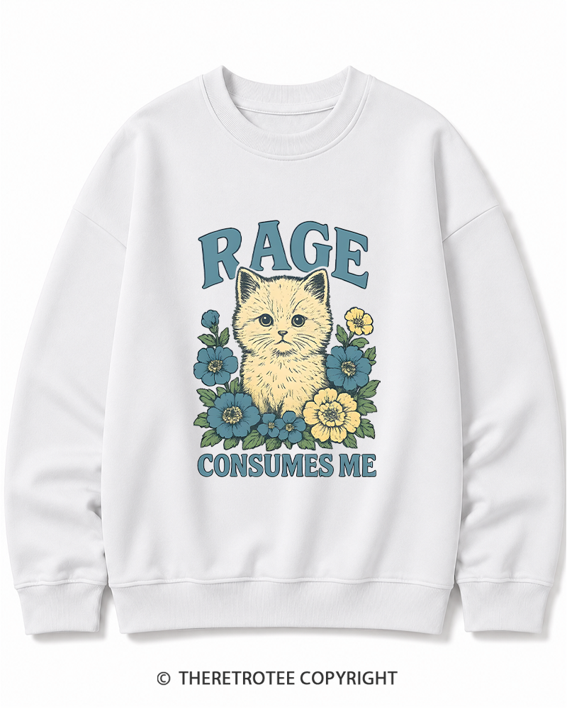 TheRetroTee Cat Meme 1970s Cotton Sweatshirt