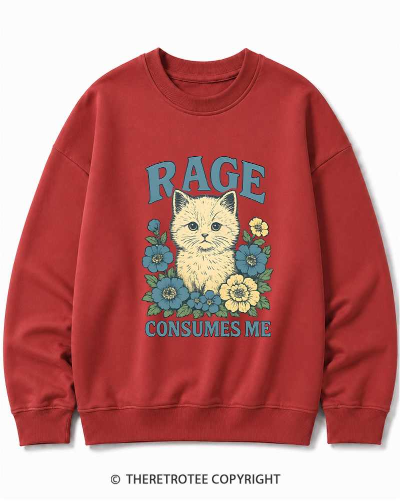 TheRetroTee Cat Meme 1970s Cotton Sweatshirt