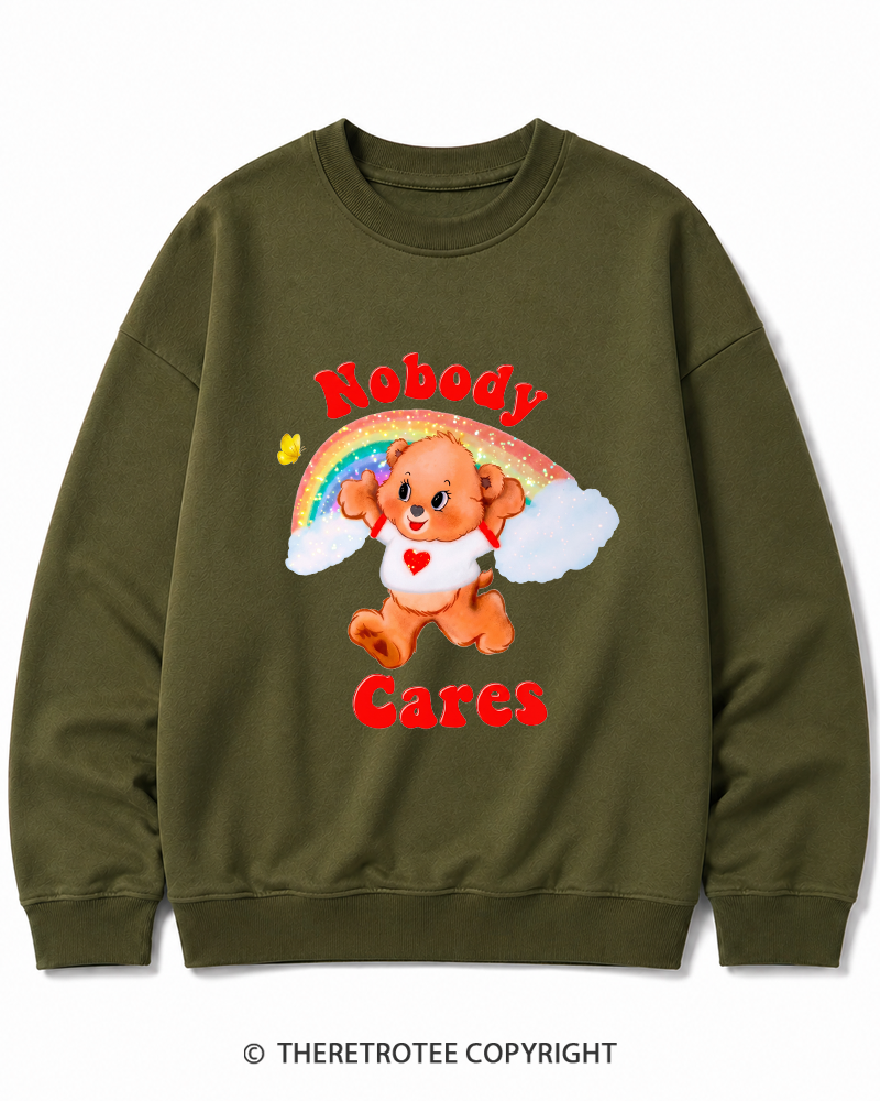 TheRetroTee Nobody Cares 1970s Cotton Sweatshirt