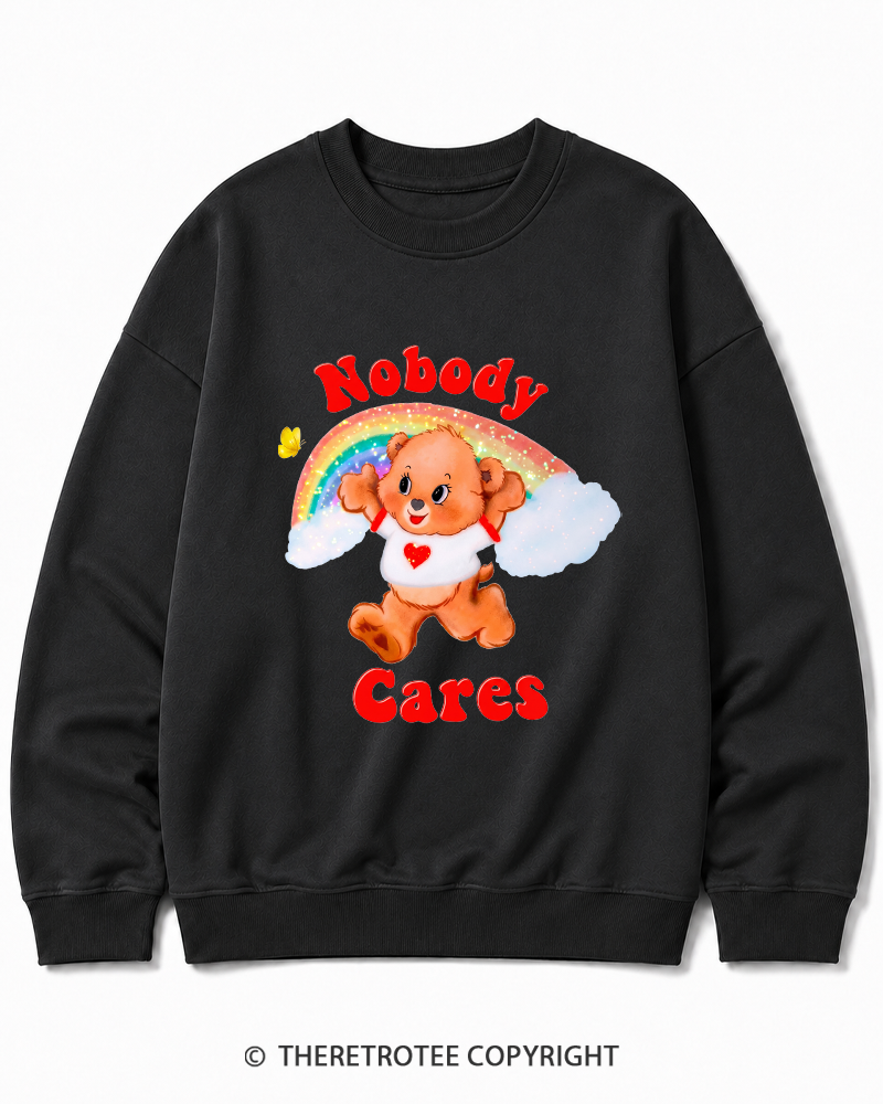 TheRetroTee Nobody Cares 1970s Cotton Sweatshirt