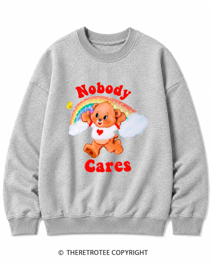 TheRetroTee Nobody Cares 1970s Cotton Sweatshirt