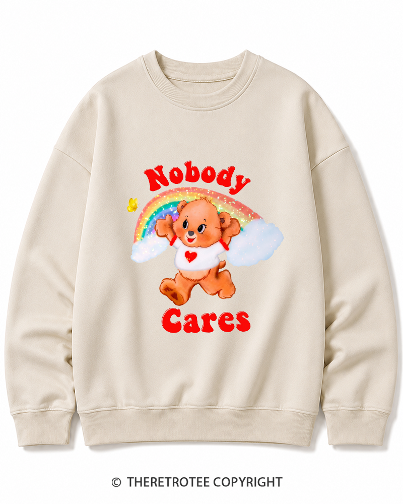 TheRetroTee Nobody Cares 1970s Cotton Sweatshirt