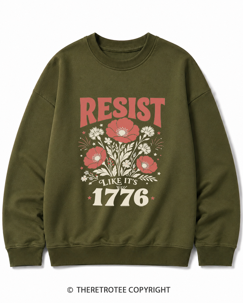 TheRetroTee Resist Like It's 1776 Cotton Sweatshirt