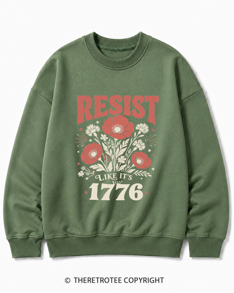 TheRetroTee Resist Like It's 1776 Cotton Sweatshirt