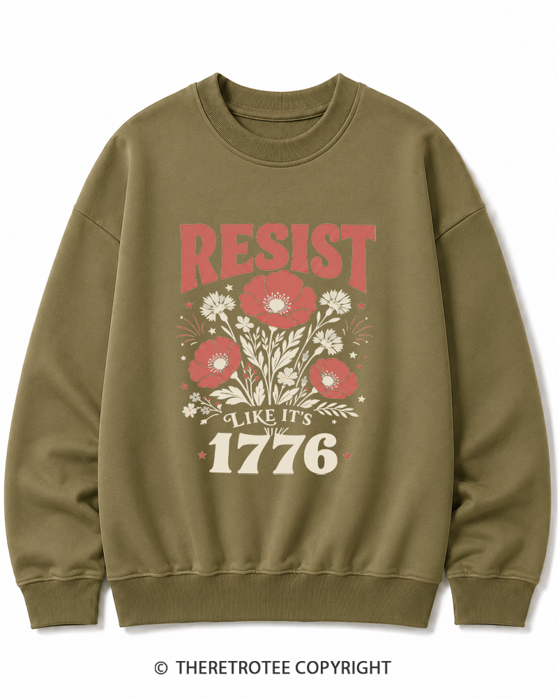 TheRetroTee Resist Like It's 1776 Cotton Sweatshirt