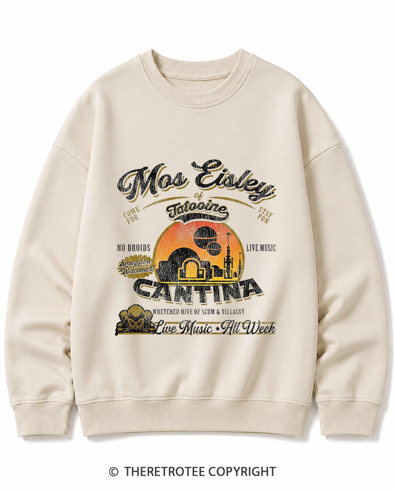 TheRetroTee Desert Outpost Cantina 1980s Cotton Sweatshirt