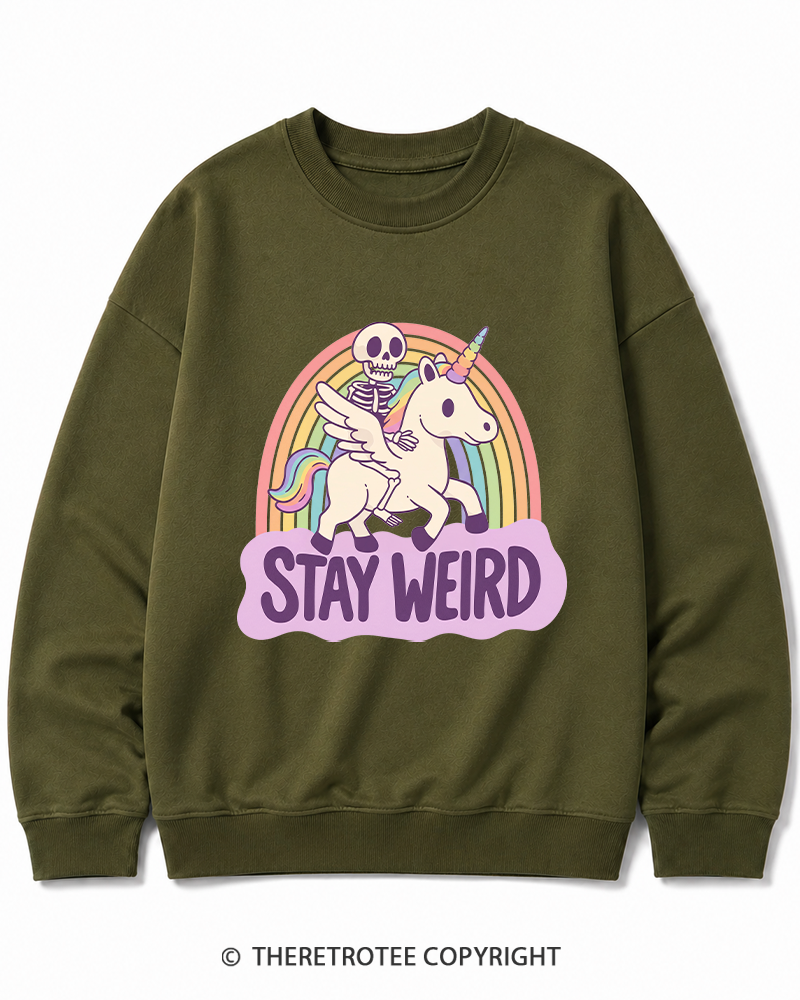 TheRetroTee Stay Weird Cotton Sweatshirt
