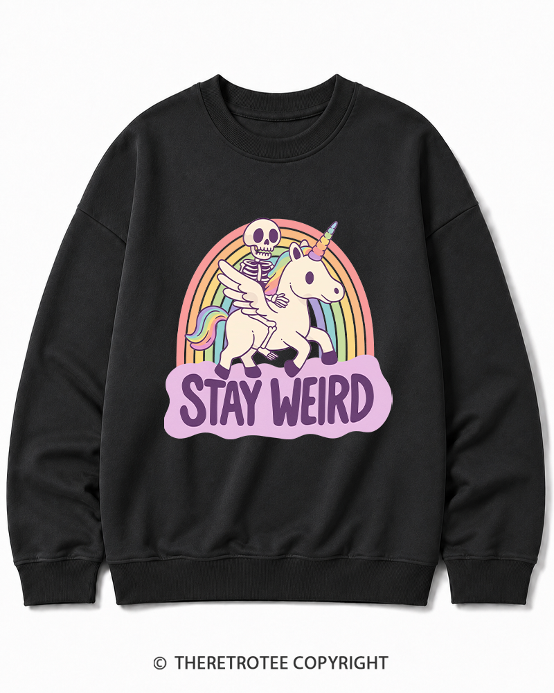 TheRetroTee Stay Weird Cotton Sweatshirt