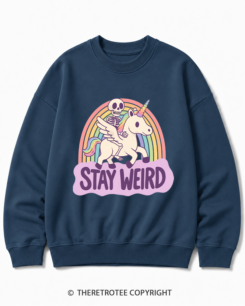 TheRetroTee Stay Weird Cotton Sweatshirt