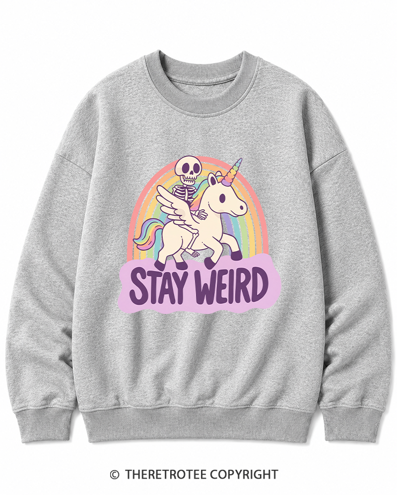 TheRetroTee Stay Weird Cotton Sweatshirt