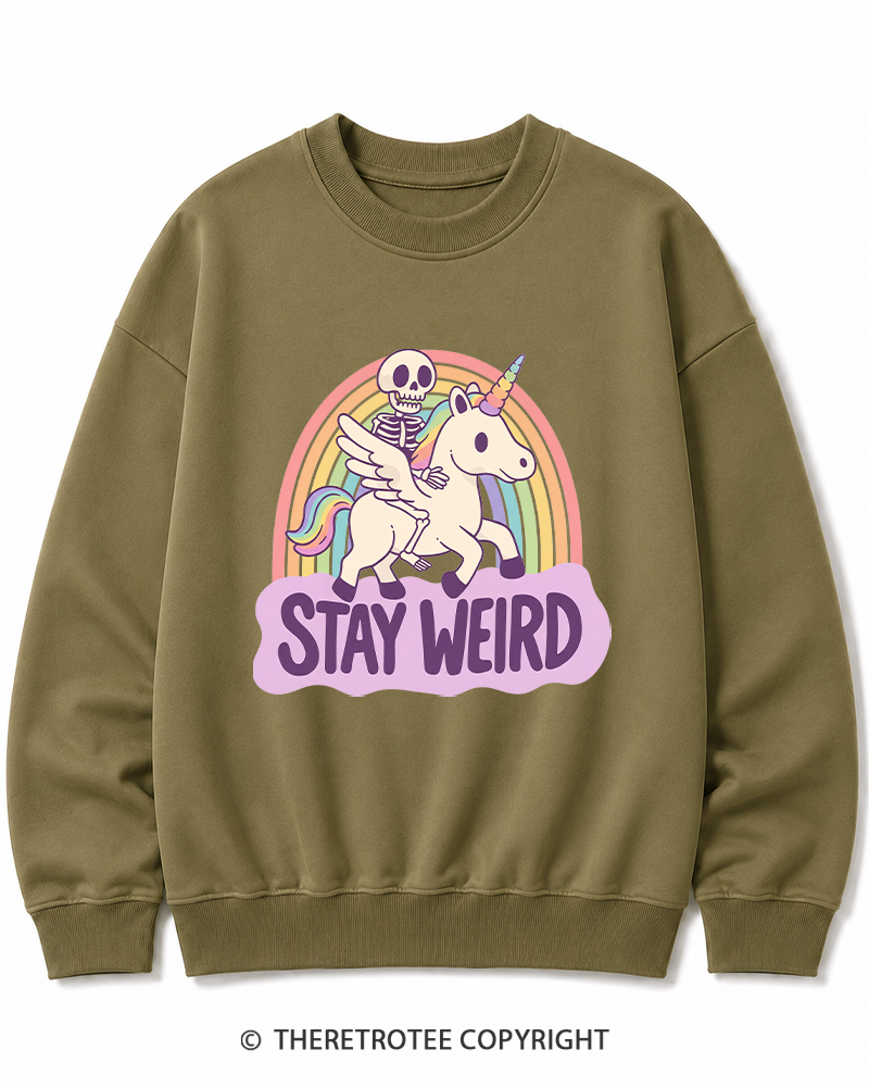 TheRetroTee Stay Weird Cotton Sweatshirt