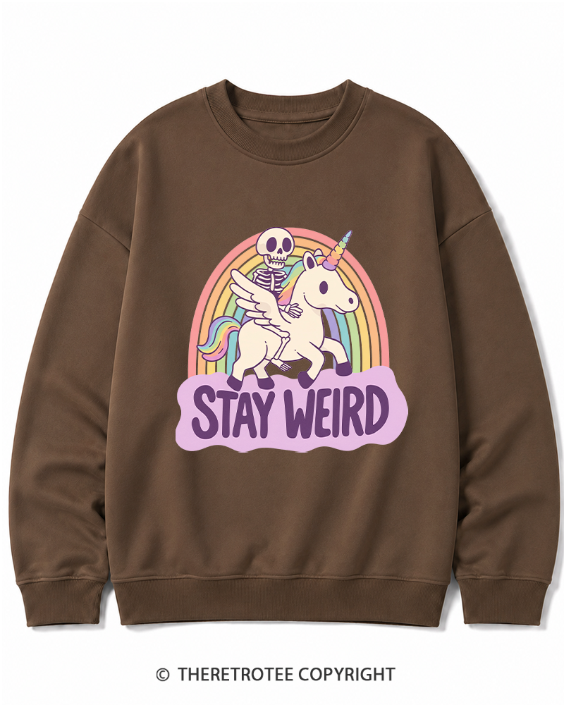 TheRetroTee Stay Weird Cotton Sweatshirt
