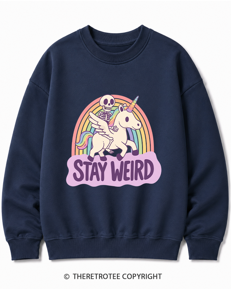 TheRetroTee Stay Weird Cotton Sweatshirt