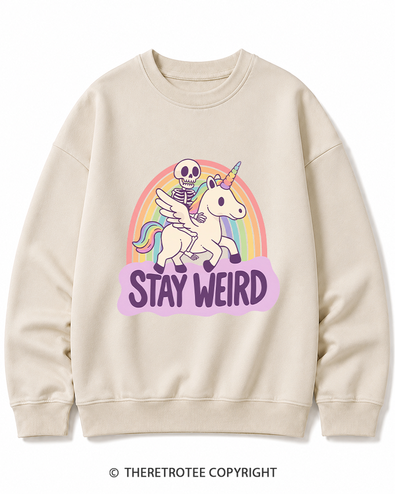 TheRetroTee Stay Weird Cotton Sweatshirt
