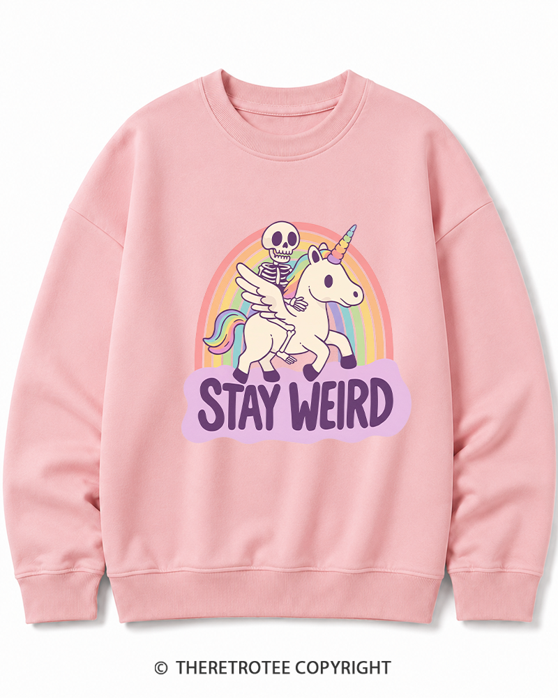 TheRetroTee Stay Weird Cotton Sweatshirt