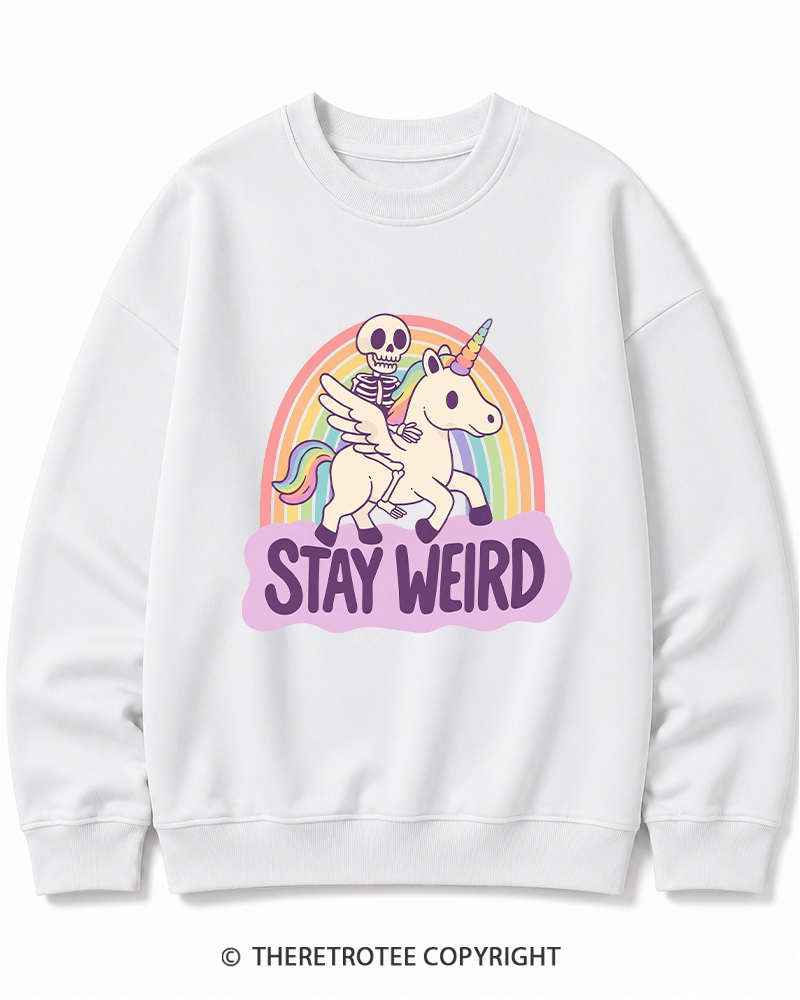 TheRetroTee Stay Weird Cotton Sweatshirt