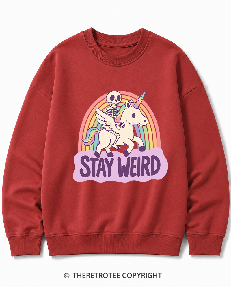 TheRetroTee Stay Weird Cotton Sweatshirt