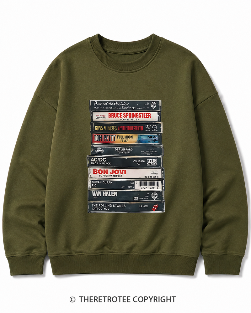 TheRetroTee Rock cassettes 1980s Cotton Sweatshirt