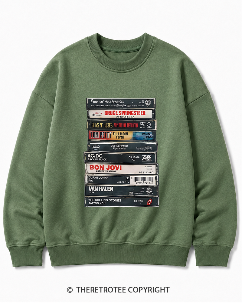 TheRetroTee Rock cassettes 1980s Cotton Sweatshirt
