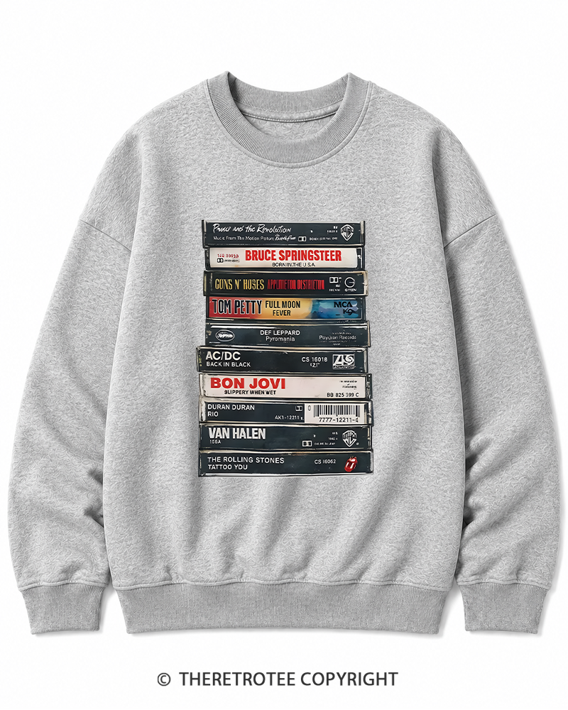 TheRetroTee Rock cassettes 1980s Cotton Sweatshirt