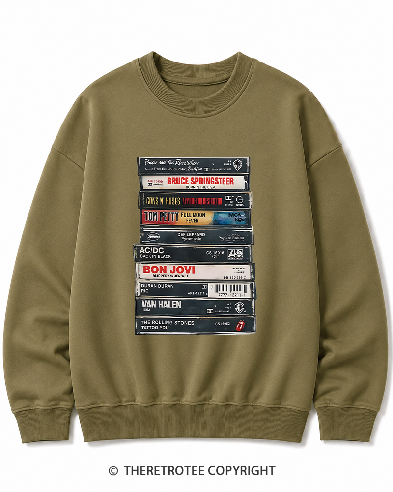 TheRetroTee Rock cassettes 1980s Cotton Sweatshirt