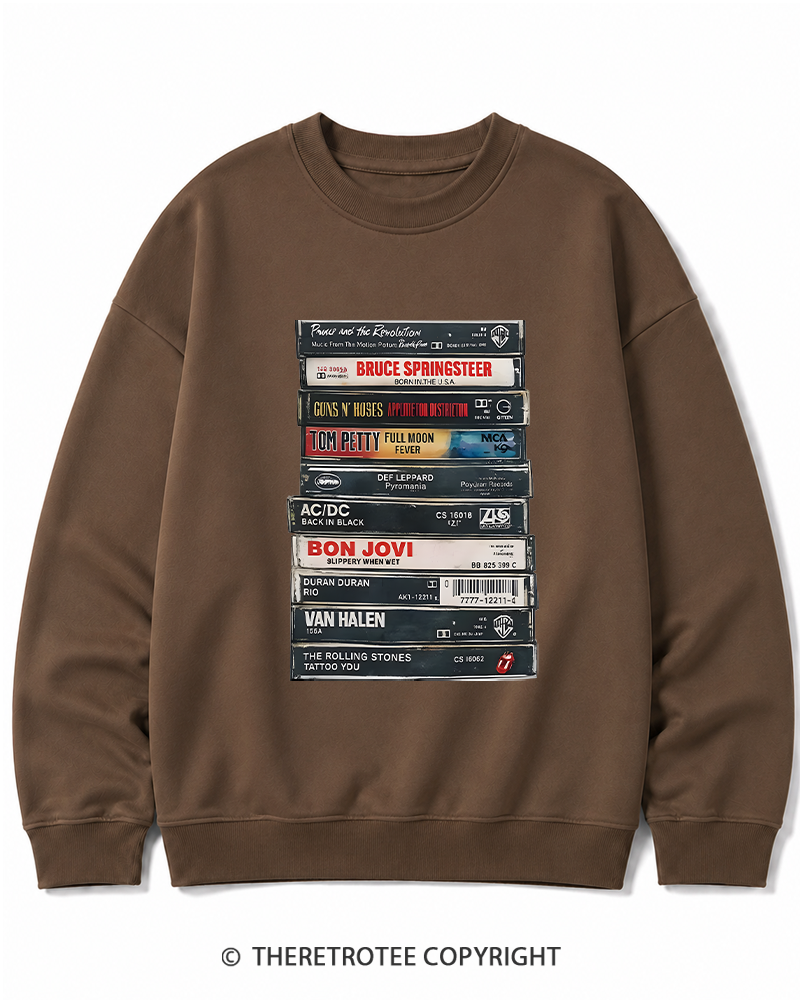 TheRetroTee Rock cassettes 1980s Cotton Sweatshirt