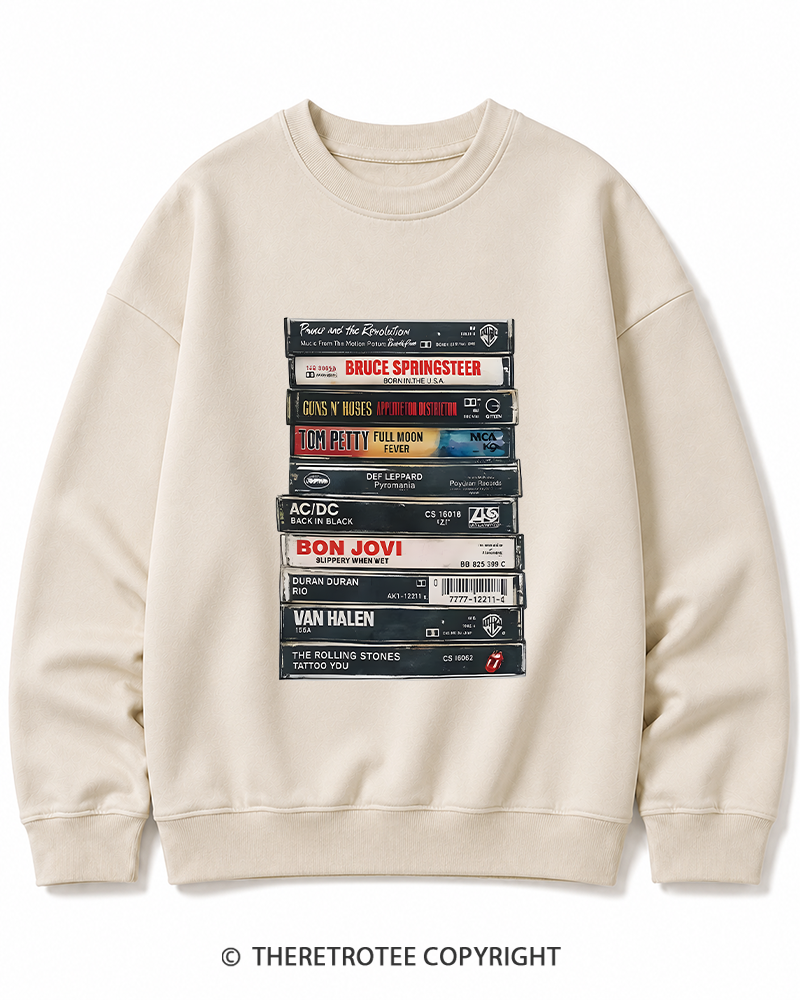 TheRetroTee Rock cassettes 1980s Cotton Sweatshirt
