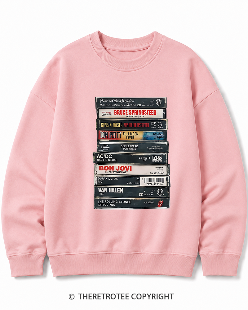 TheRetroTee Rock cassettes 1980s Cotton Sweatshirt